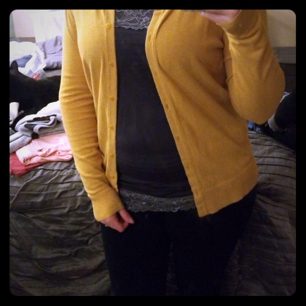 Mustard yellow cardigan